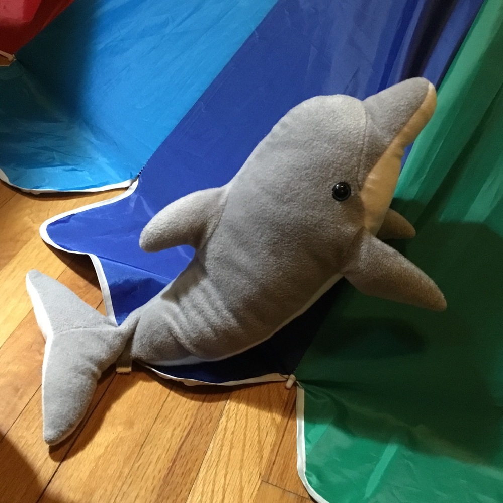 Gray Stuffed Dolphin Toy